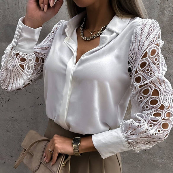 Camisa com Detalhes em Renda Albita